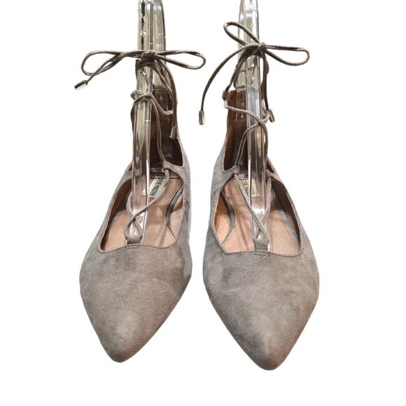 Steve Madden Taupe Lecrew Pointed Toe Ghillie Flat Sz 8 - Picture 3 of 8